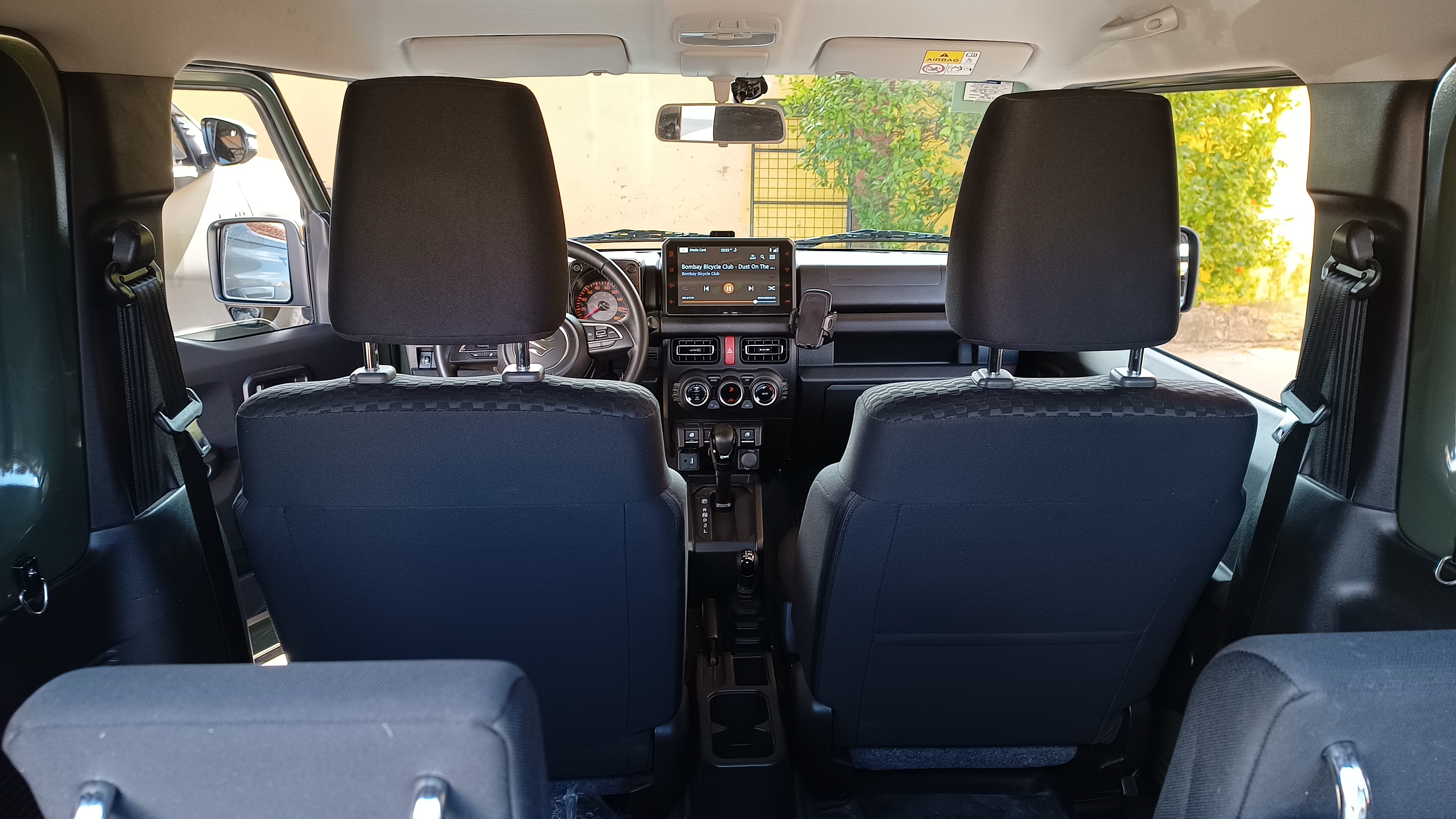 Symmetric cabin shot from the rear